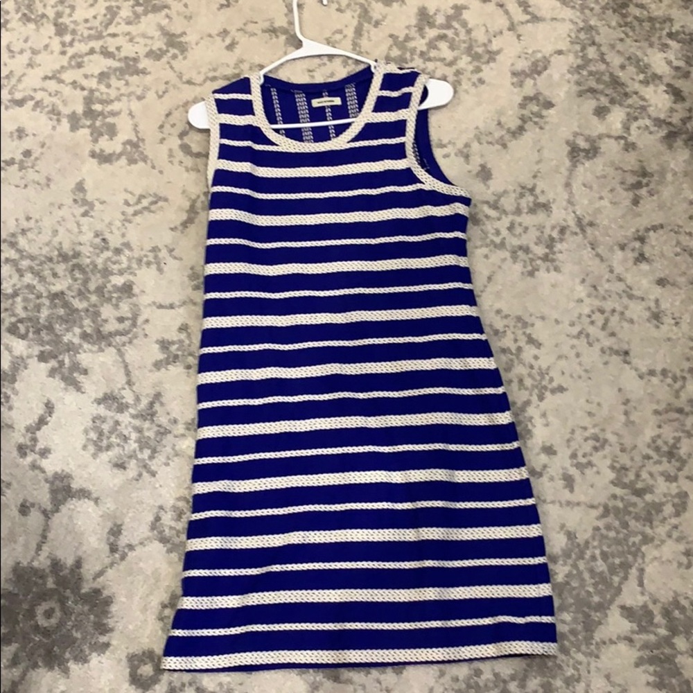 Blue & white striped dress